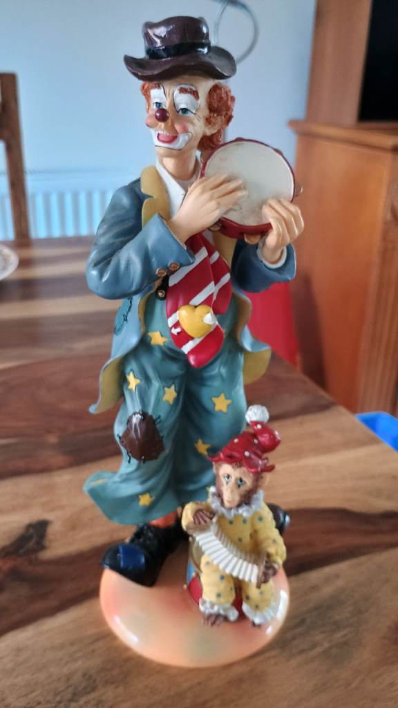Regency Fine Arts - Circus comes to Town - Clown (tambourine) with monkey