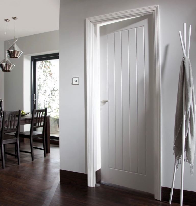 Two New White Internal Vertical Panel Door – Multiple Sizes