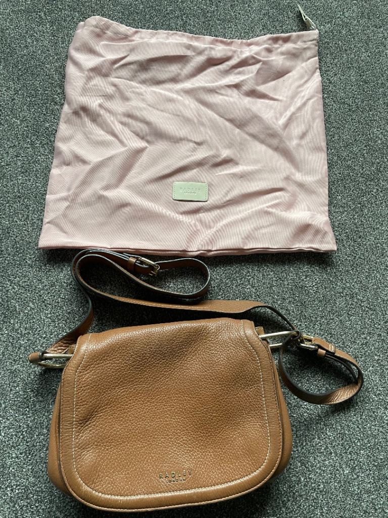 image for Radley brown leather cross body handbag (with dust bag) - VGC