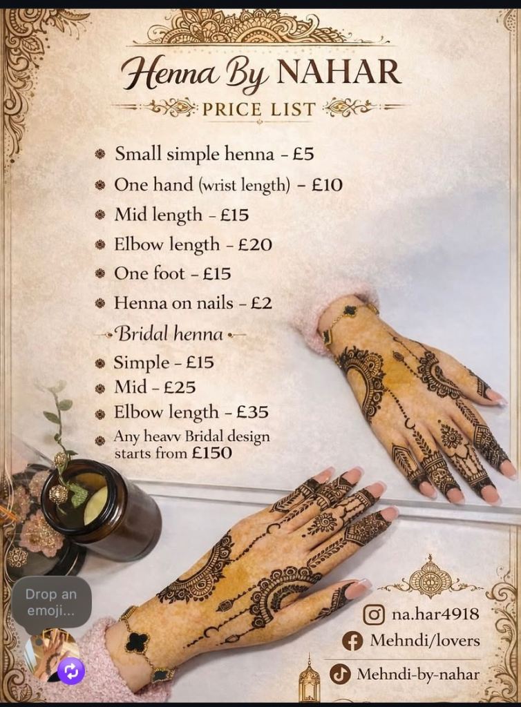 Henna artist in Dudley 
