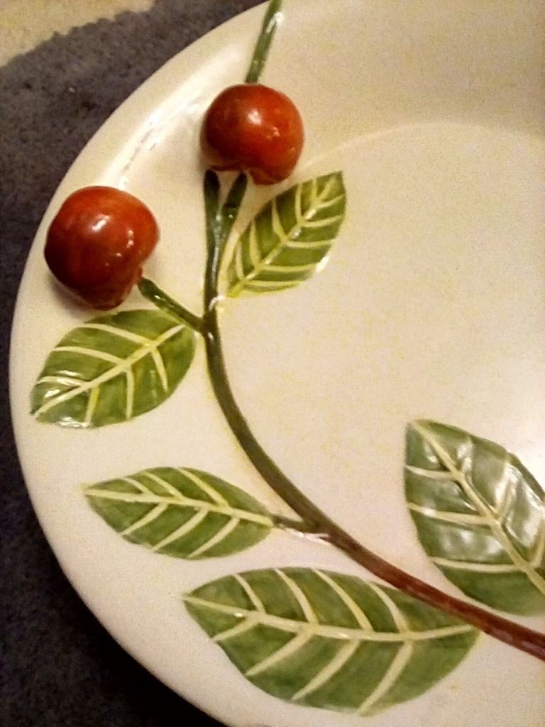 Art design display plate with cherries Ray ware