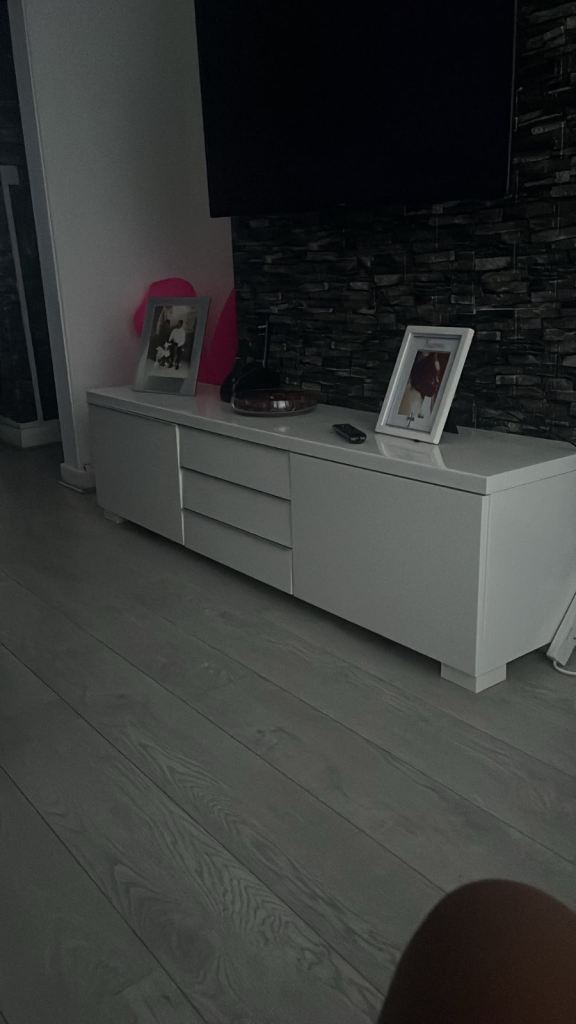 White TV Unit / Media Console – Good Condition