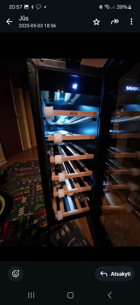 BRAND NEW AEG black integrated 20 bottle wine cooler 30cm