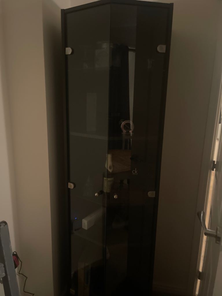 Black Glass Display Cabinet - Good Condition