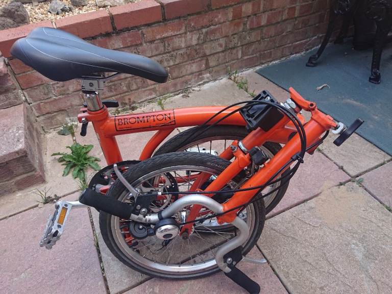 Brompton Folding Bike – Orange, Good Condition