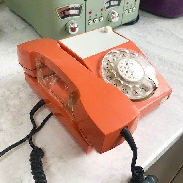 VINTAGE 1970S ROTARY DIAL TELEPHONE, YUGOSLAVIA, ISKRA ETA KRANJ 31, SPACE AGE RETRO