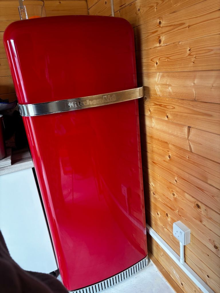 Red kitchen aid fridge 