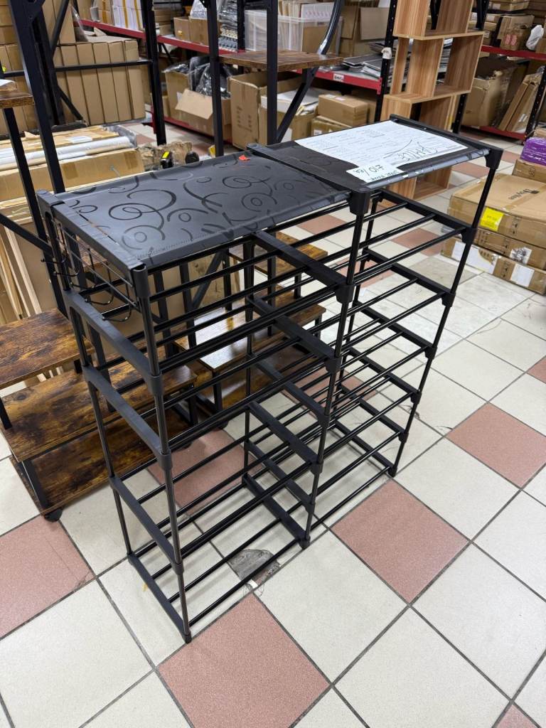 Shoe racks £10 each.  30 sets available