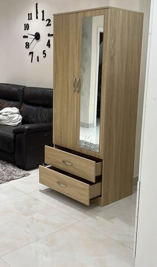 Brand New Door Wardrobe with Mirror & Shelves – Free Delivery & Assembly