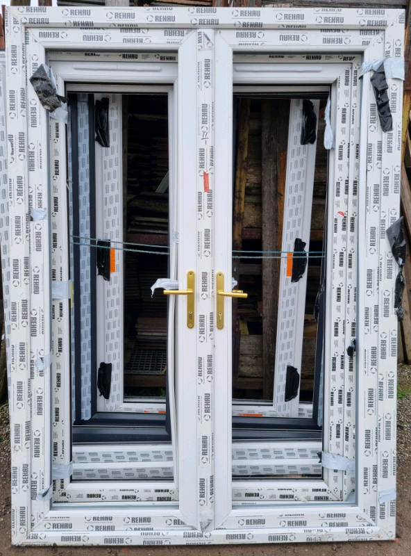 New White UPVC French Door Patio Door 1625mm W x 2220mm H