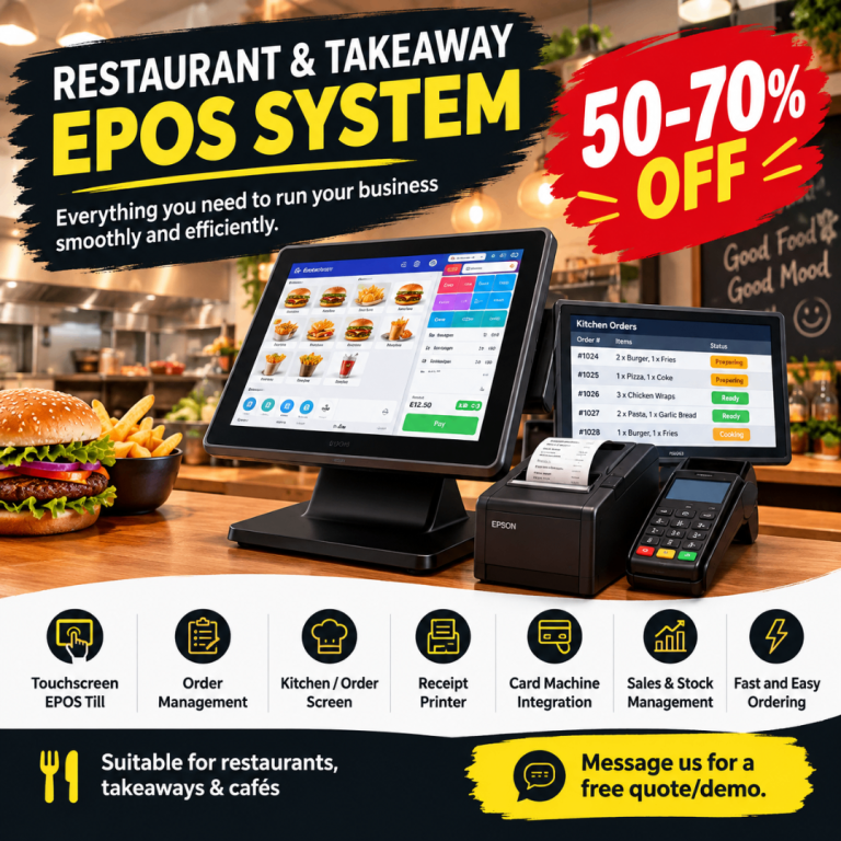 🍔 Restaurant & Takeaway EPOS System – 50–70% OFF