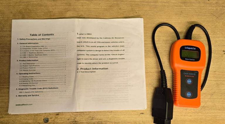 Memoscan U480 OBD2 Scanner, User Manual Included