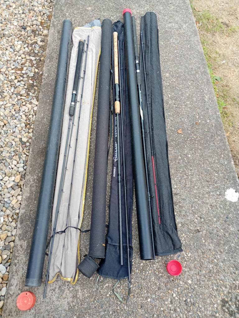 Fishing Rods with Cases – Good Condition, Various Sizes