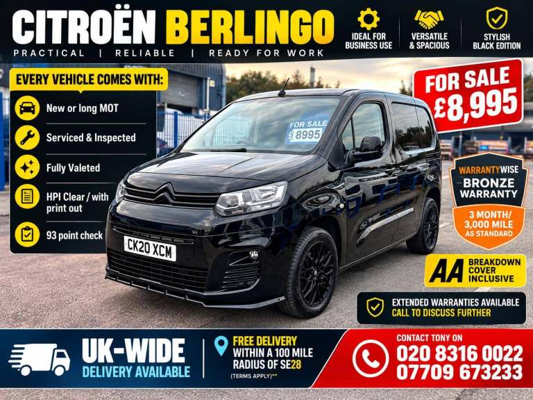 2020 Citroen Berlingo 1.5 BlueHDi 650Kg Enterprise 75ps PANEL VAN DIESEL Manual