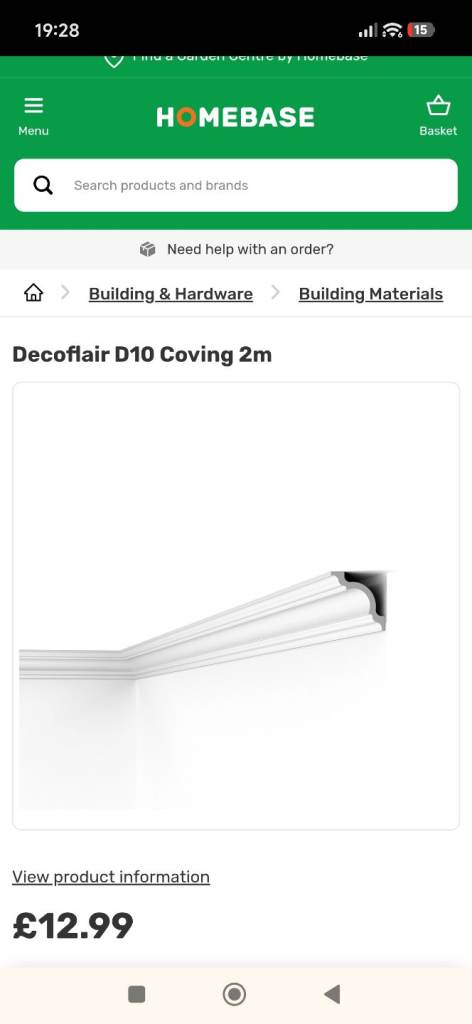 Polystyrene coving 