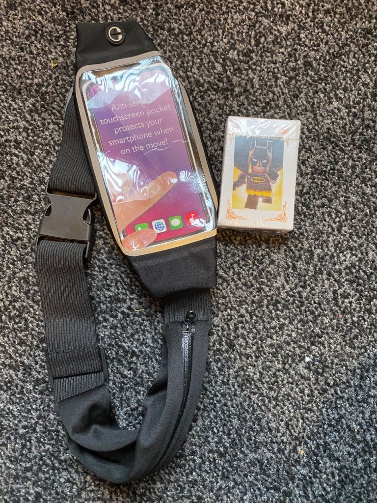 Phone holder and Batman pack of cards