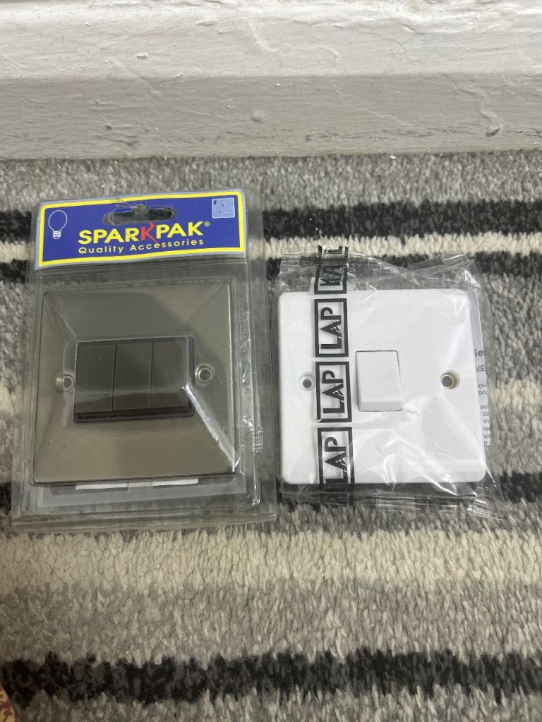 New Light Switches - Metal and White Plastic
