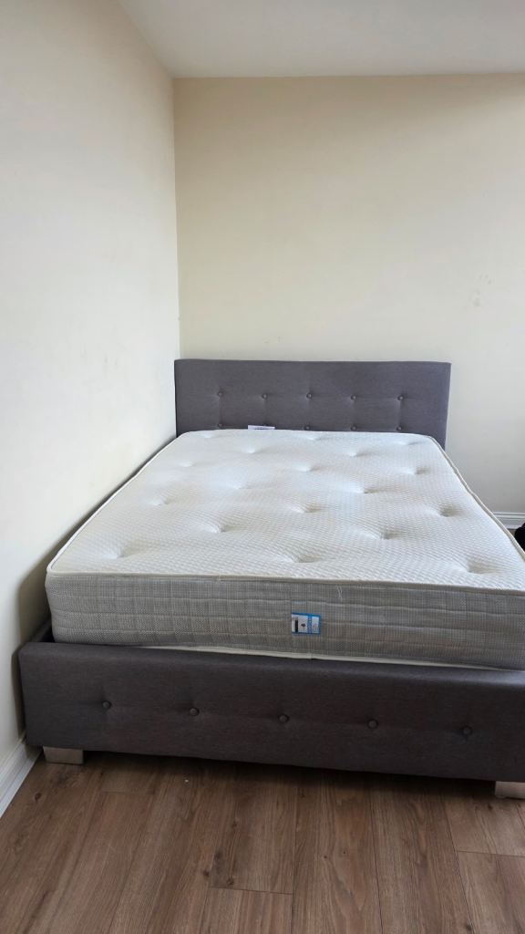 Orthopaedic double mattress and upholstered ottoman bed