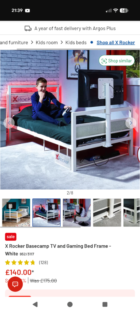 X Rocker Kids Bed With Mattress 