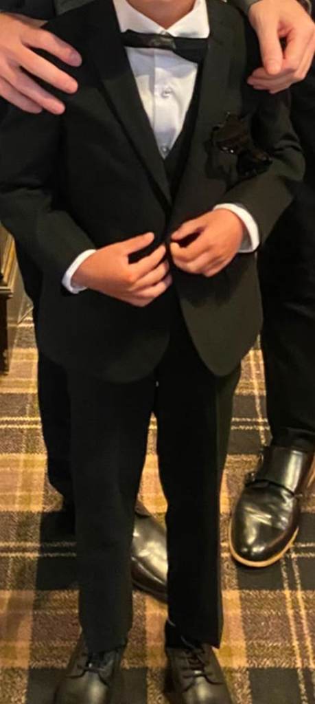 Boys black suit age 6 with bow tie