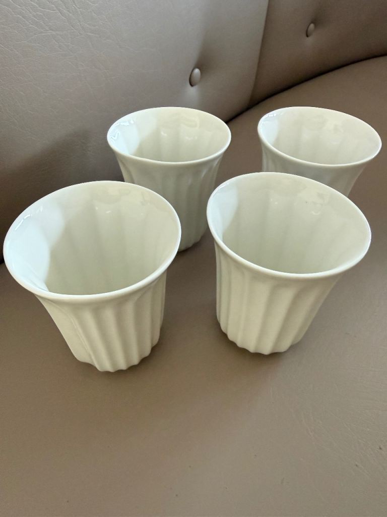 Hotel Chocolat Ceramic Fluted Cups - Set of 4, As Good As New