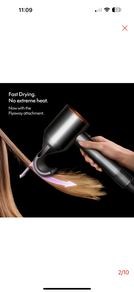 Dyson supersonic hair dryer - Bright Nickle/copper