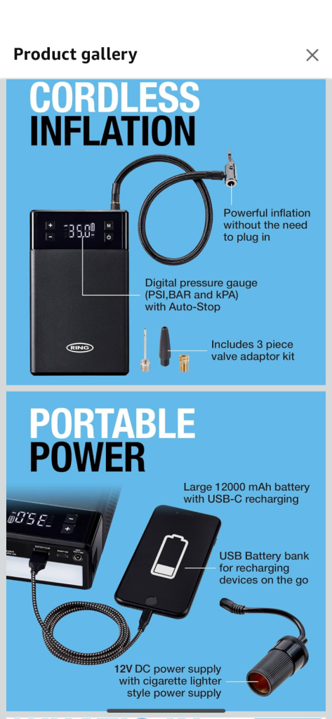 RING Jumpstart 5 in 1 Cordless Tyre Inflator&jump starter Brand NEW