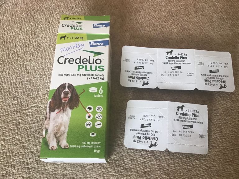 5x Credelio plus 450mg flee tick treatment for dogs 11-22kg