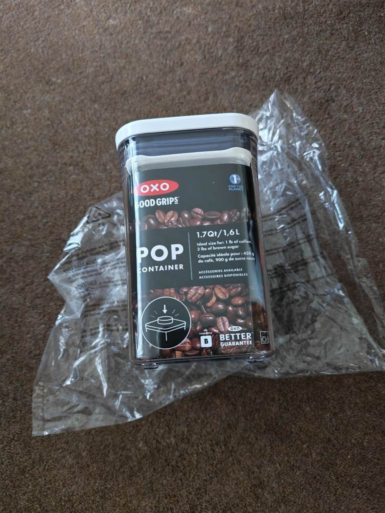New oxo pop airtight rectangle kitchen storage container. 