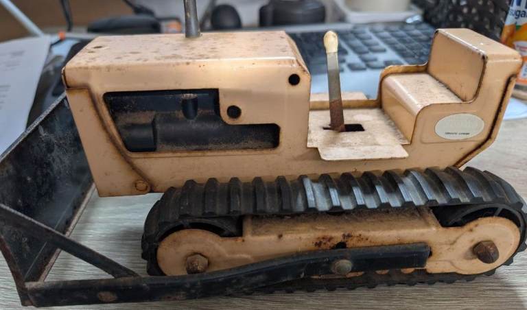 2 x Vintage Tonka Toys : Bulldozer Dozer 2300 + Front Loader : Die-cast 1970's 