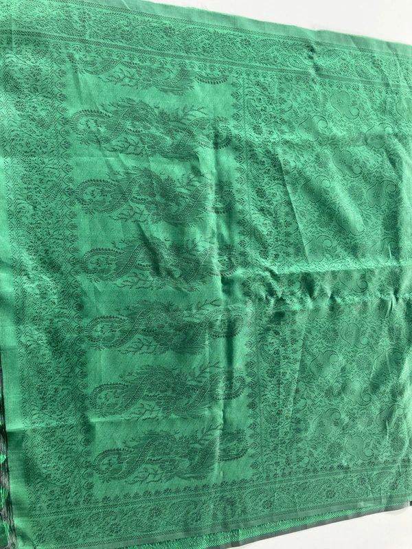 Green & black silky scarf shawl