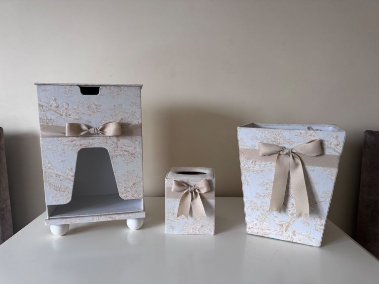 Nappy caddy tissue box bin