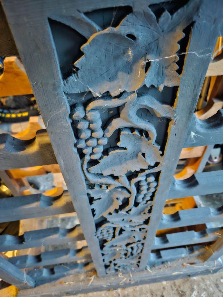 Antique wood wine rack 