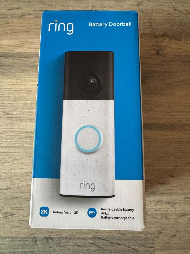 Ring Battery Doorbell 2nd Gen - Spekled White, Brand New