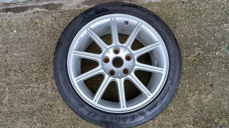 Subaru Impreza WRX STI Enkei 17x8 OEM Widetrack Alloy Wheel & Tyre 5x114