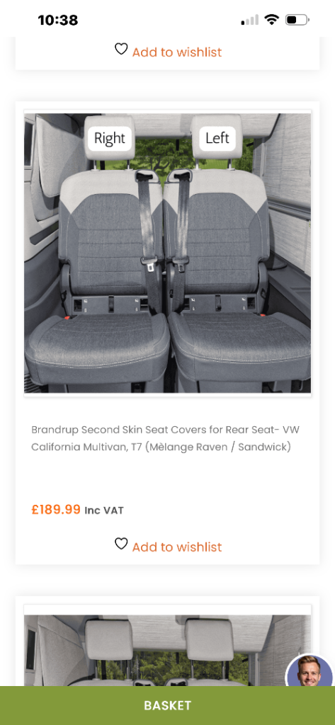 VW California Multivan T7 new seat covers (Inverness)