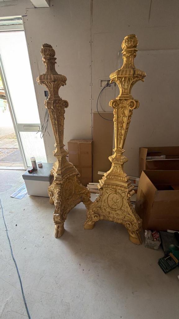 Ornate shabby chic gold statue ornament 