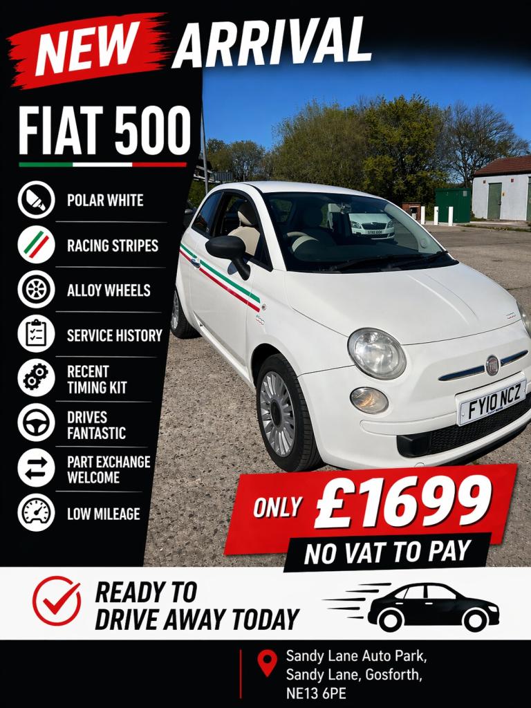 2010 Fiat 500 1.2 Pop 3dr HATCHBACK Petrol Manual