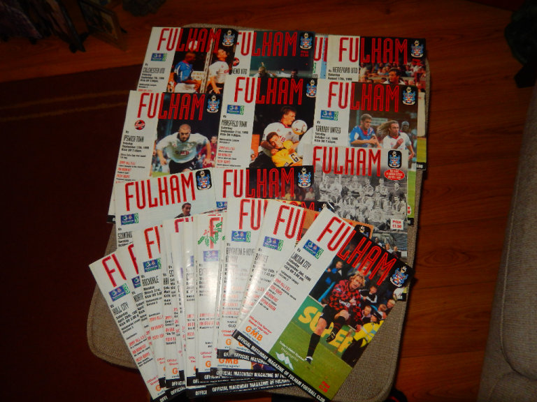 FULHAM FC HOME PROGRAMMES SEASON 1992/93 COMPLETE