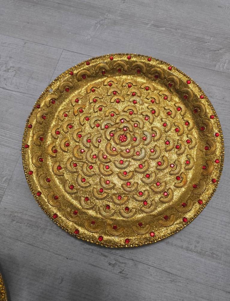 Gold decoration plates, mehndi, party, decor etc