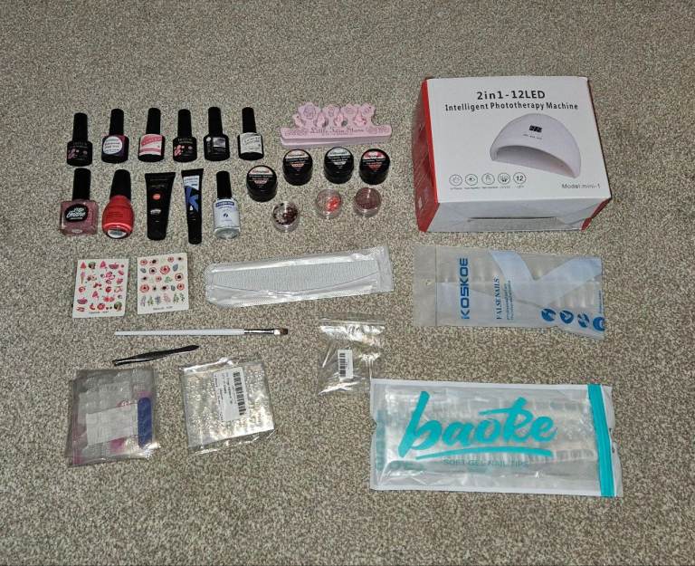 image for LED Nail Dryer Lamp + Nails accessories bundle