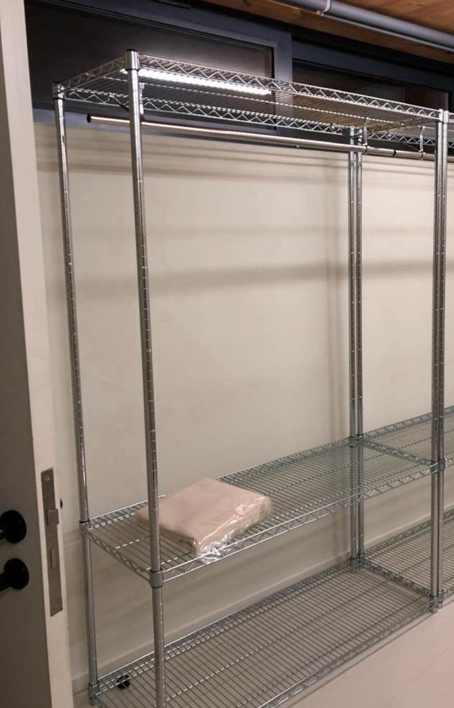 FREE Chrome Wire Shelf/Wardrobe on Rubber Wheels