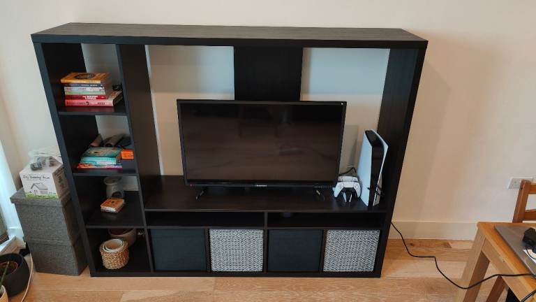 image for IKEA LAPPLAND TV Storage Unit – Black-Brown
