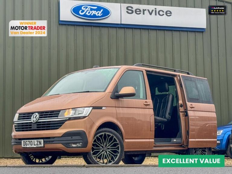 2020 Volkswagen Transporter Crew Cab SWB L1H1 Highline Twin Side Doors Leather 150Bhp T32 Alloys ...