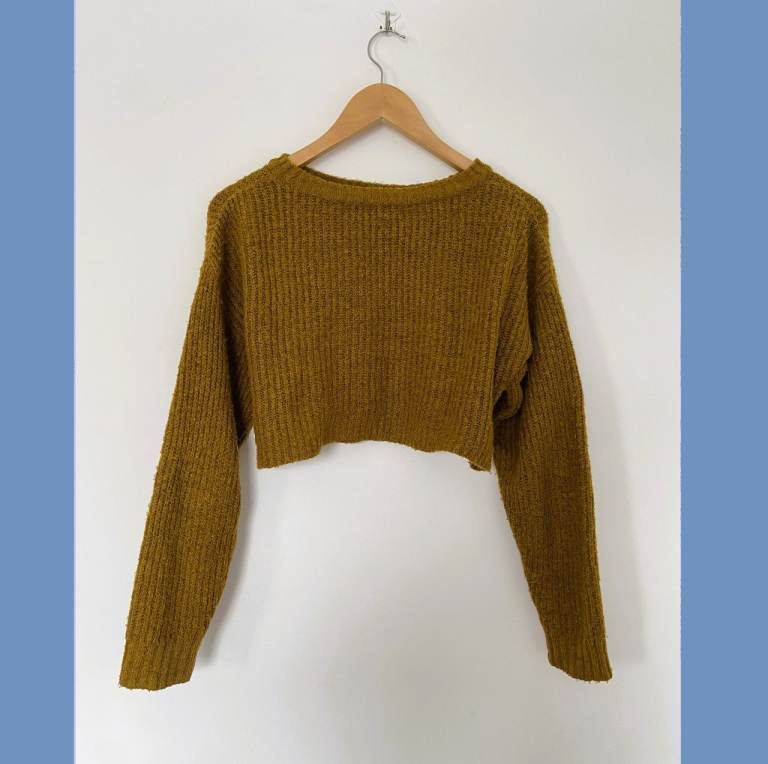 Dark yellow/brown cropped jumper - UK S