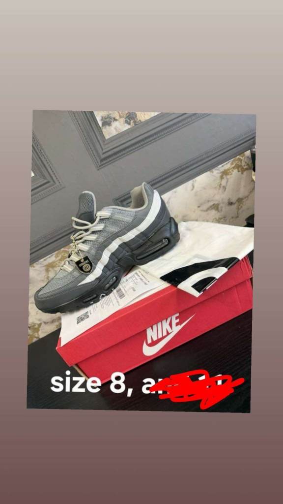 Nike Air Max 95 Trainers – Grey, Size 8, As Good As New