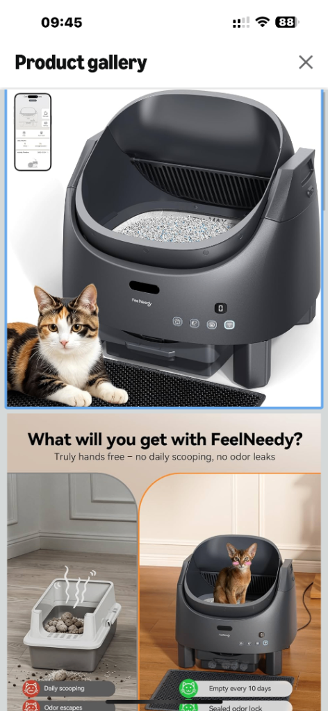 FeelNeedy Smart Cat Litter Box - Self-Cleaning