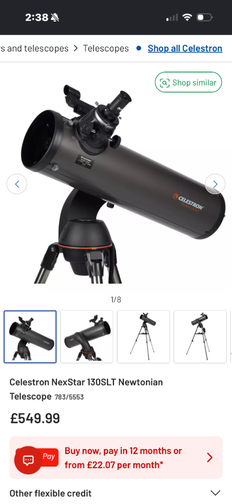 Celestron NexStar 130SLT Newtonian Telescope - Good Condition