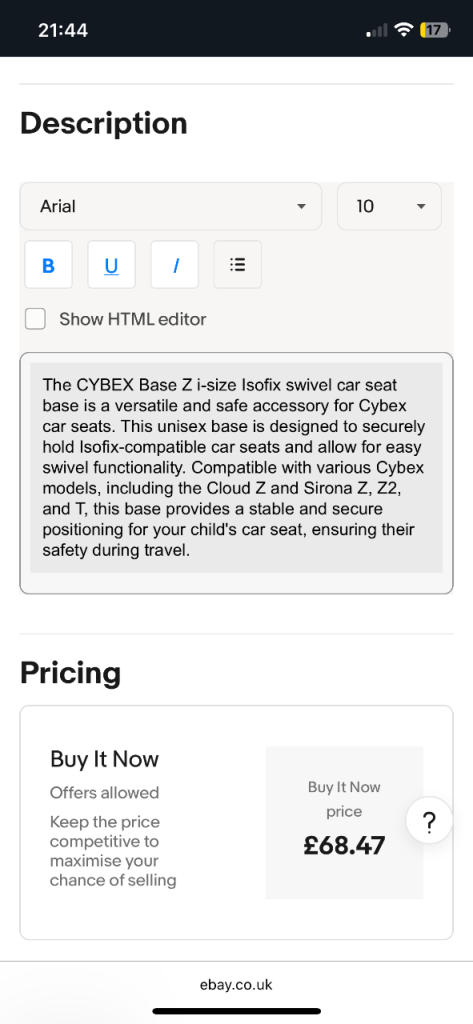 image for Isoflex baby carrier base