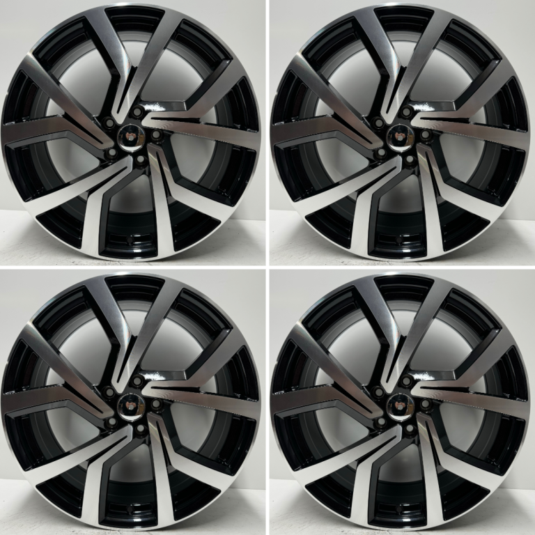 VW Golf Clubsport 19” Style Alloy Wheel Set Black Diamond Cut Caddy A3 Leon MK7